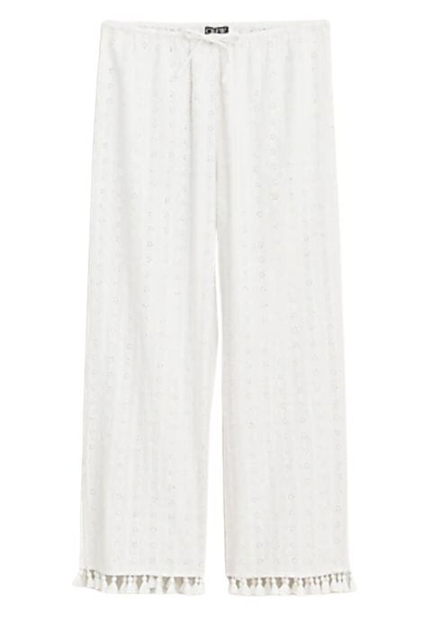 Eyelet Beach Pants with Tassels | What to Wear at the Pool